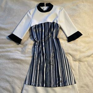 Nora Noh Striped Textured Midi Dress